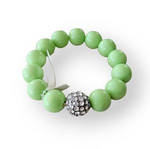 Stretchy 80s-90s Retro Green Beaded  Bracelet